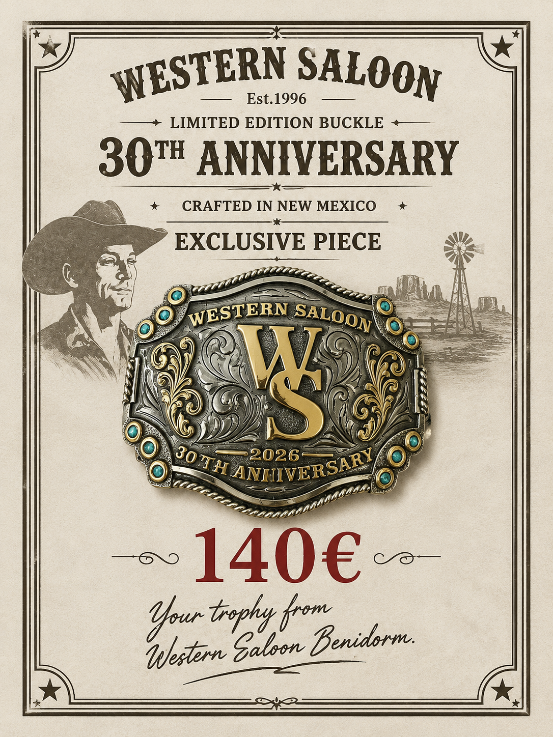 WESTERN SALOON BUCKLE